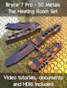 Bryce Download - Bryce 7 Pro - 50 Metals - The Heating Room Set
