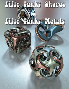 Bryce Download - Bryce 7.1 Pro - Fifty Funky Shapes and Fifty Funky Metals