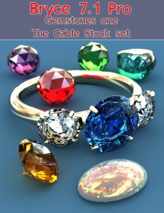 Bryce Download - Bryce 7.1 Pro - Gemstones One the Cable Stock Set