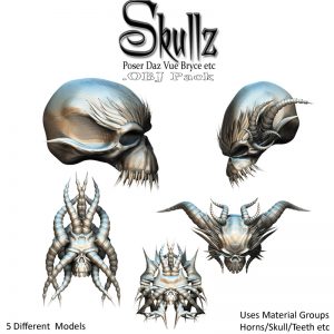 Bryce Download - SkullZ .OBJ Pack