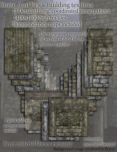 Bryce Download - Stone and Brick Texture Building Kit